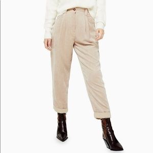Topshop Corduroy Pants in Cream for Women